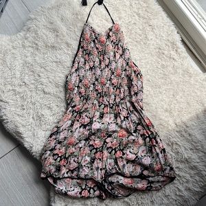 High Neck Floral Romper